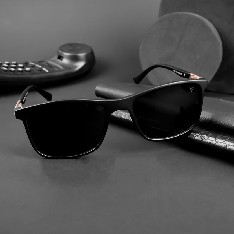 Wayfarer Polarized Sunglasses (Black Lens | Matt Black Frame - PMG5042)