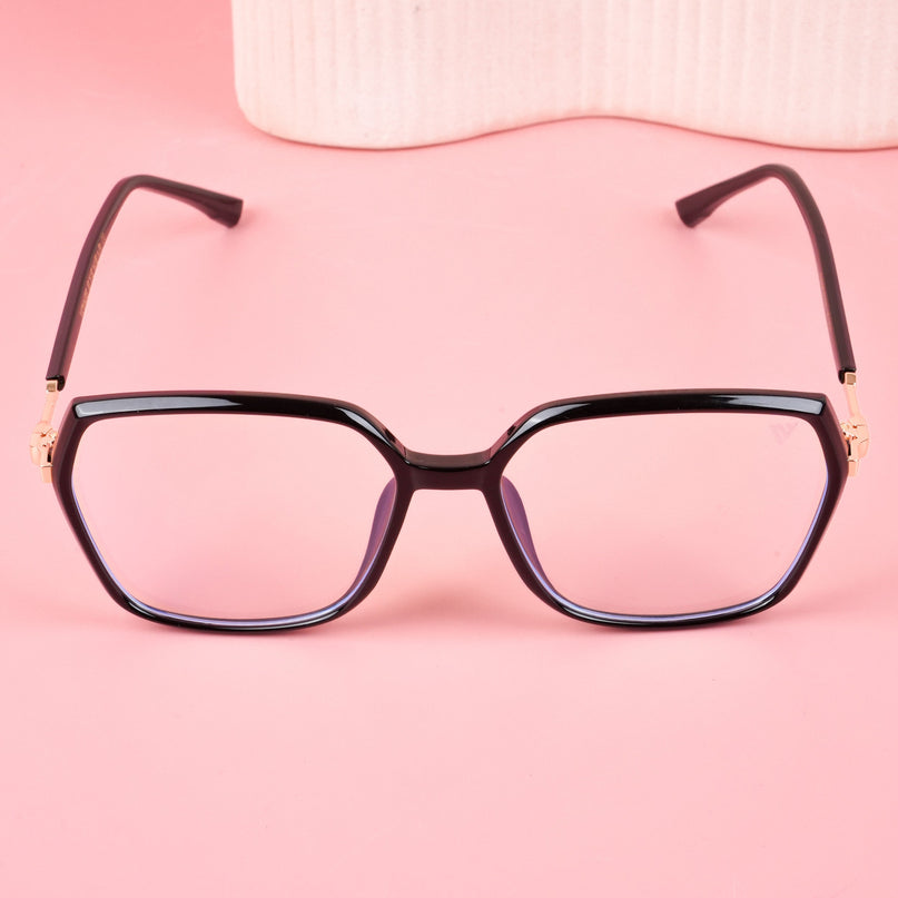 Voyage Glam Shine Black Square Eyeglasses for Men & Women - MG4683-C1