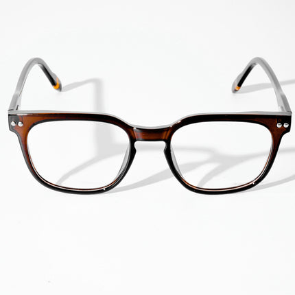 EyeJack Astra Brown Square Eyeglasses for Men & Women (TR6605CL114-C9)