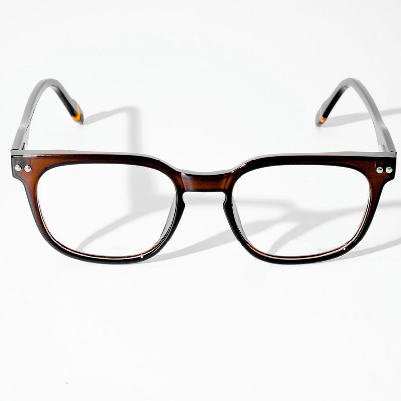 EyeJack Astra Brown Square Eyeglasses for Men & Women (TR6605CL114-C9)
