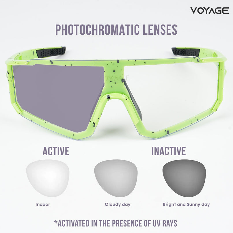 Voayge Drift Photochromic Green Eyeglasses for Men & Women - MG5604-C4