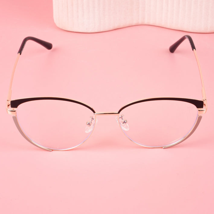 Voyage Glam Black & Golden Cateye Eyeglasses for Women - MG4428-C1