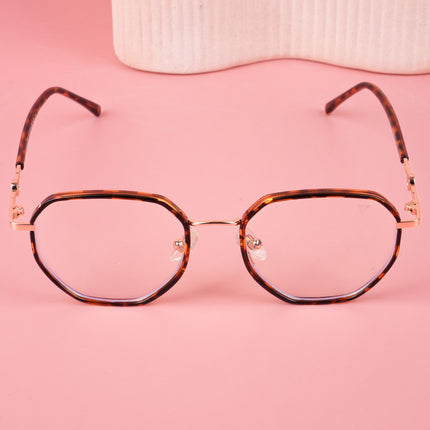Voyage Glam Demi Brown Geometric Eyeglasses for Men & Women - MG5100-C3