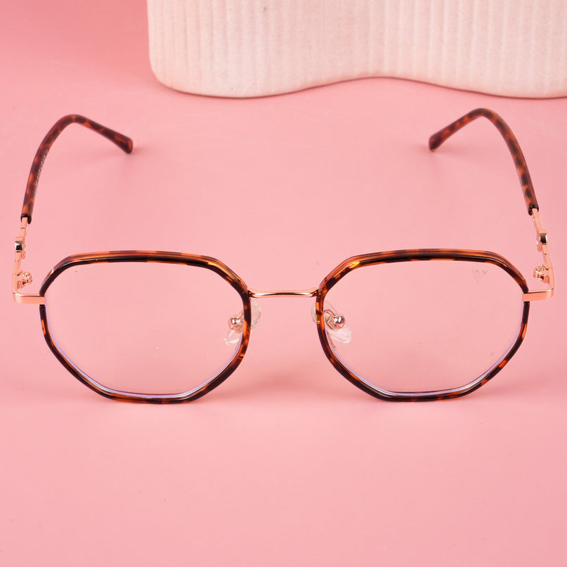 Voyage Glam Demi Brown Geometric Eyeglasses for Men & Women - MG5100-C3