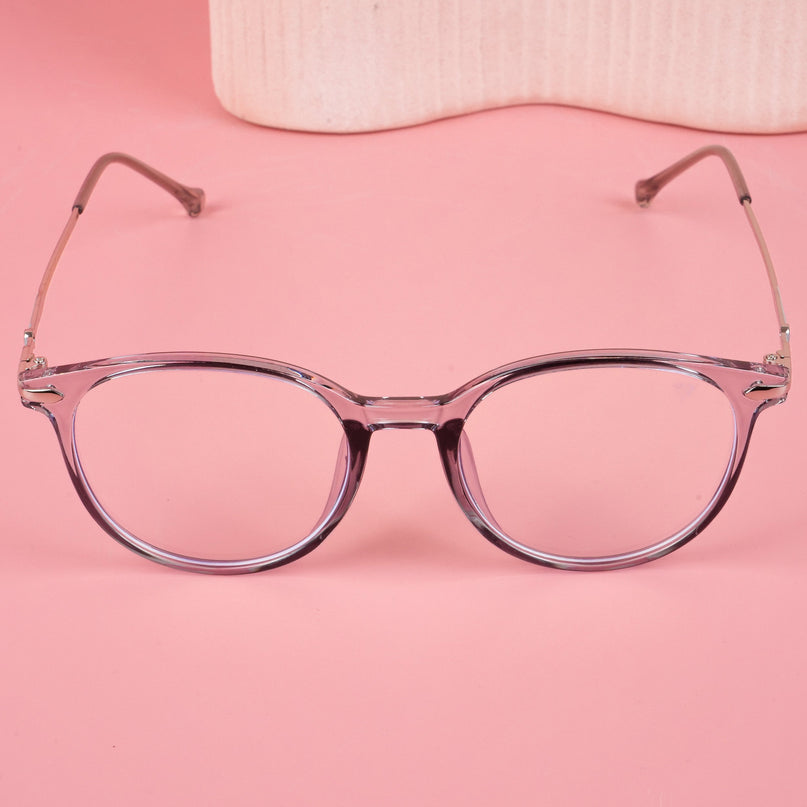 Voyage Glam Transparent Grey Round Eyeglasses for Men & Women - MG4872-C2
