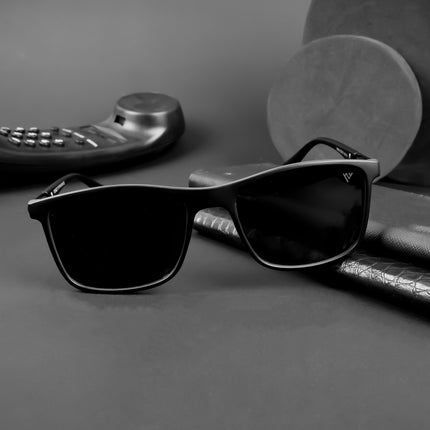 Wayfarer Polarized Sunglasses (Black Lens | Matt Black Frame - PMG5041)