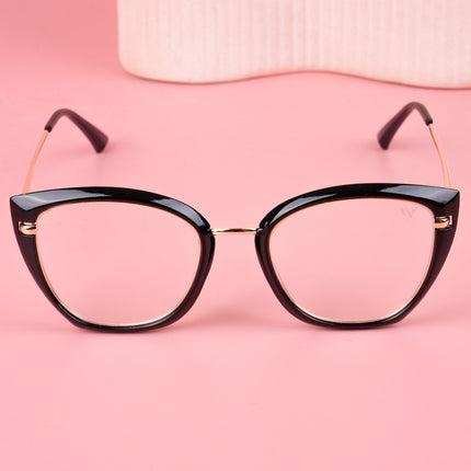 Voyage Glam Black & Golden Cateye Eyeglasses for Women - MG5223-C1
