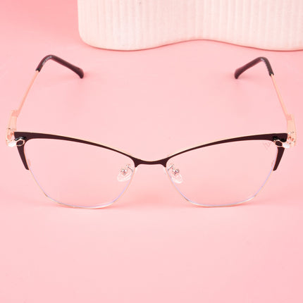Voyage Glam Black & Golden Cateye Eyeglasses for Women - MG4400-C1
