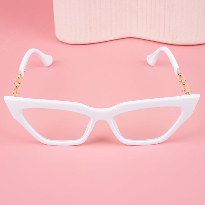 Voyage Glam White Cateye Eyeglasses - MG3944