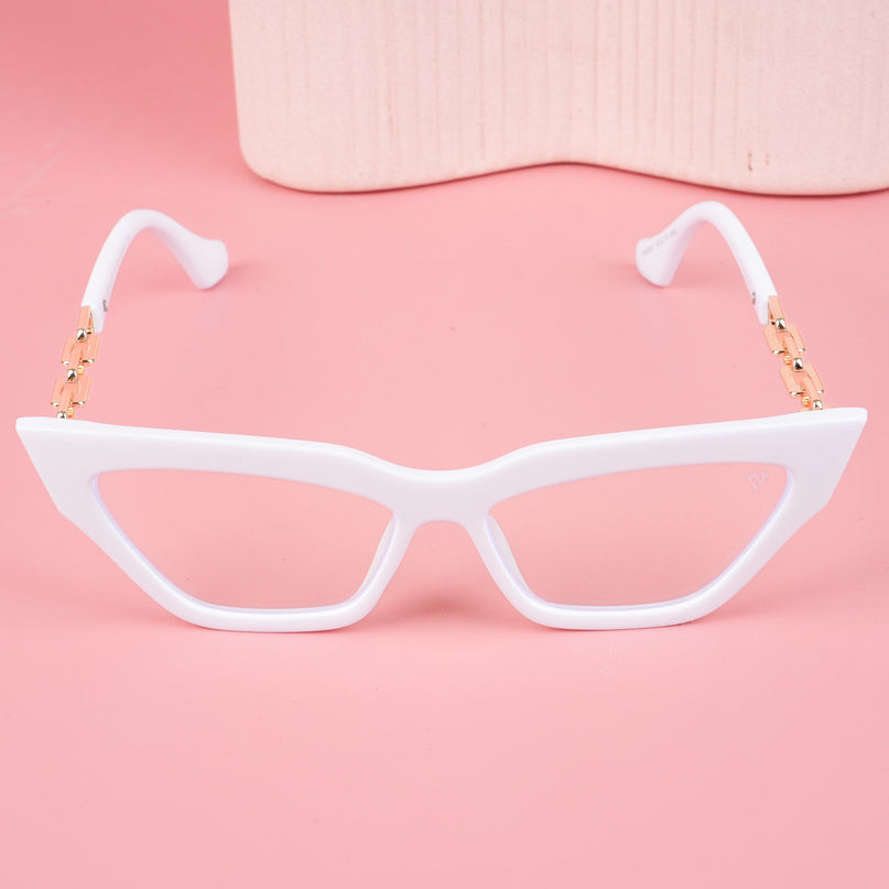 Voyage Glam White Cateye Eyeglasses - MG3944
