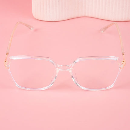 Voyage Glam Transparent Square Eyeglasses for Men & Women - MG4685-C5