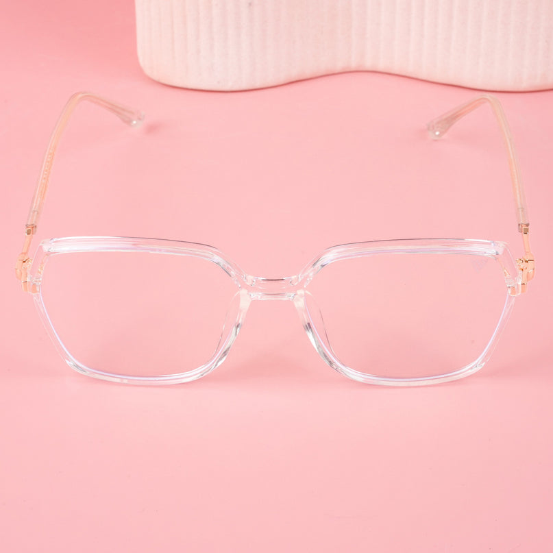 Voyage Glam Transparent Square Eyeglasses for Men & Women - MG4685-C5