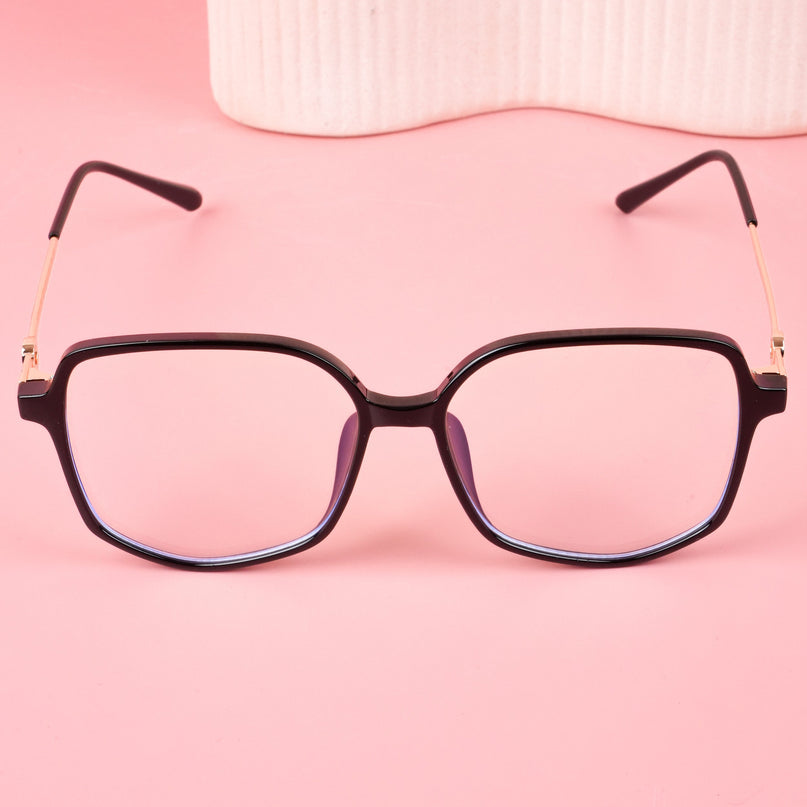 Voyage Glam Shine Black Square Eyeglasses for Men & Women - MG4828-C1