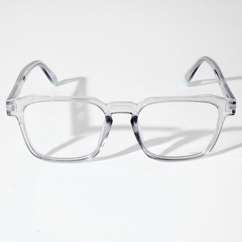 EyeJack Astra Transparent Grey Square Eyeglasses for Men & Women (TR6601CL65-C3)