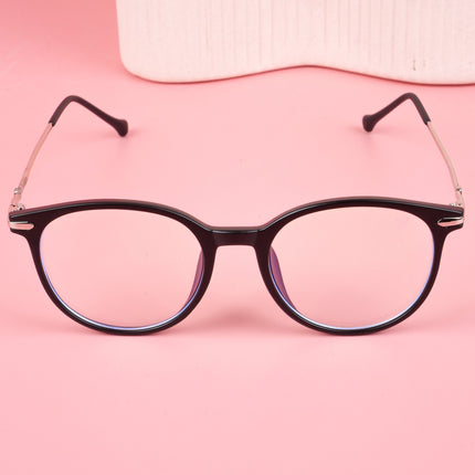 Voyage Glam Matt Black Round Eyeglasses for Men & Women - MG4871-C1