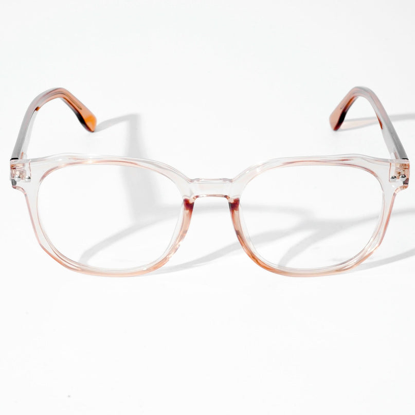 EyeJack Astra Transparent Brown Square Eyeglasses for Men & Women (TR6604CL101-C6)