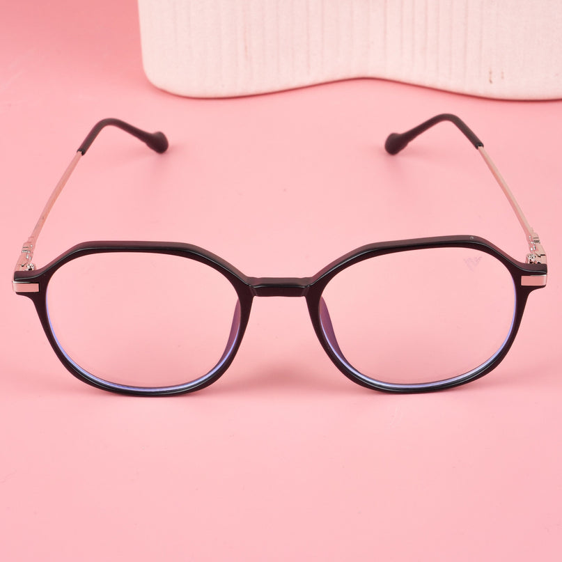 Voyage Glam Matt Black Square Eyeglasses for Men & Women - MG4672-C5