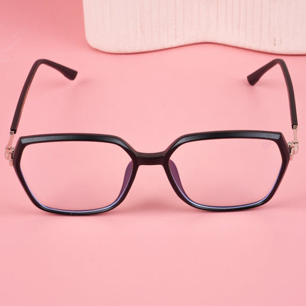 Voyage Glam Matt Black Square Eyeglasses for Men & Women - MG4684-C4