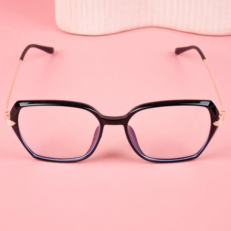 Voyage Glam Shine Black Square Eyeglasses for Men & Women - MG4861-C1