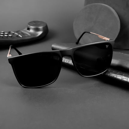 Wayfarer Polarized Sunglasses (Black Lens | Matt Black Frame - PMG5050)