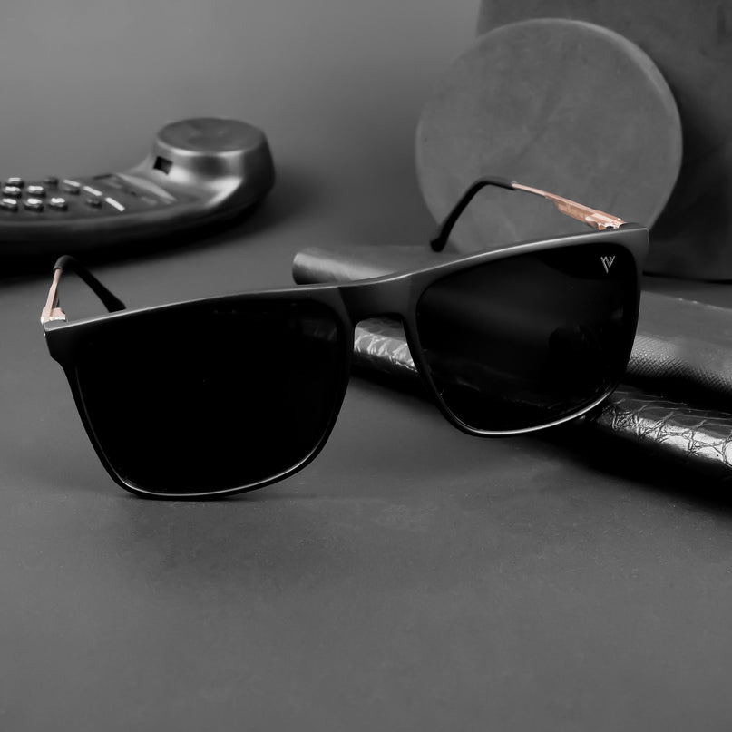 Wayfarer Polarized Sunglasses (Black Lens | Matt Black Frame - PMG5050)