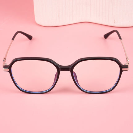 Voyage Glam Matt Black Square Eyeglasses for Men & Women - MG4835-C2