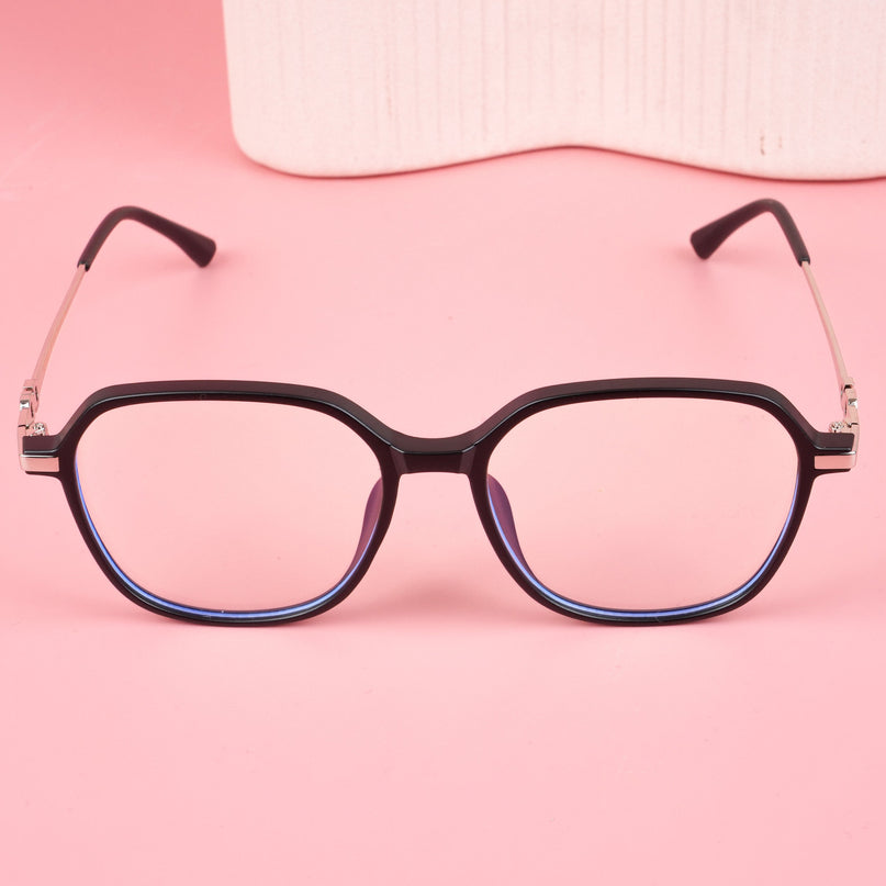Voyage Glam Matt Black Square Eyeglasses for Men & Women - MG4835-C2