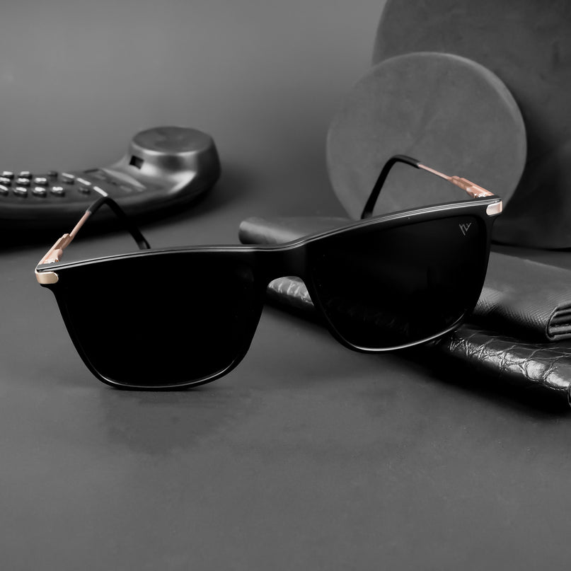 Uptown | Wayfarer Polarized Sunglasses (Black Lens | Matt Black Frame - PMG5038)