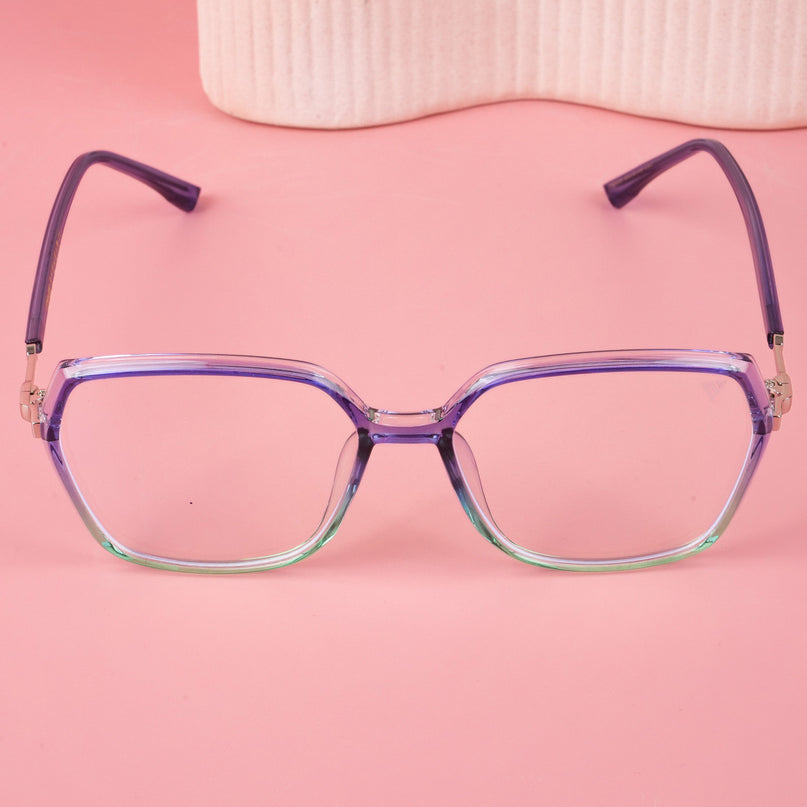 Voyage Glam Blue & Green Square Eyeglasses for Men & Women - MG4688-C3