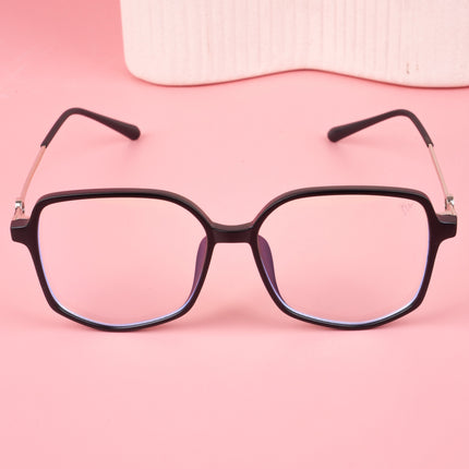 Voyage Glam Matt Black Square Eyeglasses for Men & Women - MG4829-C2