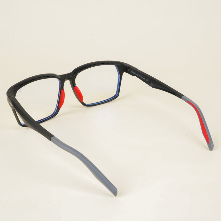 Voyage Techtonic Matt Black & Red Wayfarer Eyeglasses for Men & Women - MG5293-C4
