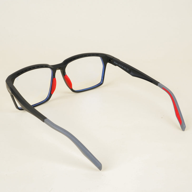 Voyage Techtonic Matt Black & Red Wayfarer Eyeglasses for Men & Women - MG5293-C4