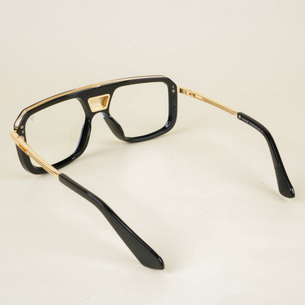 Voyage Goat Black & Golden Wayfarer Eyeglasses for Men & Women - MG5258-C2