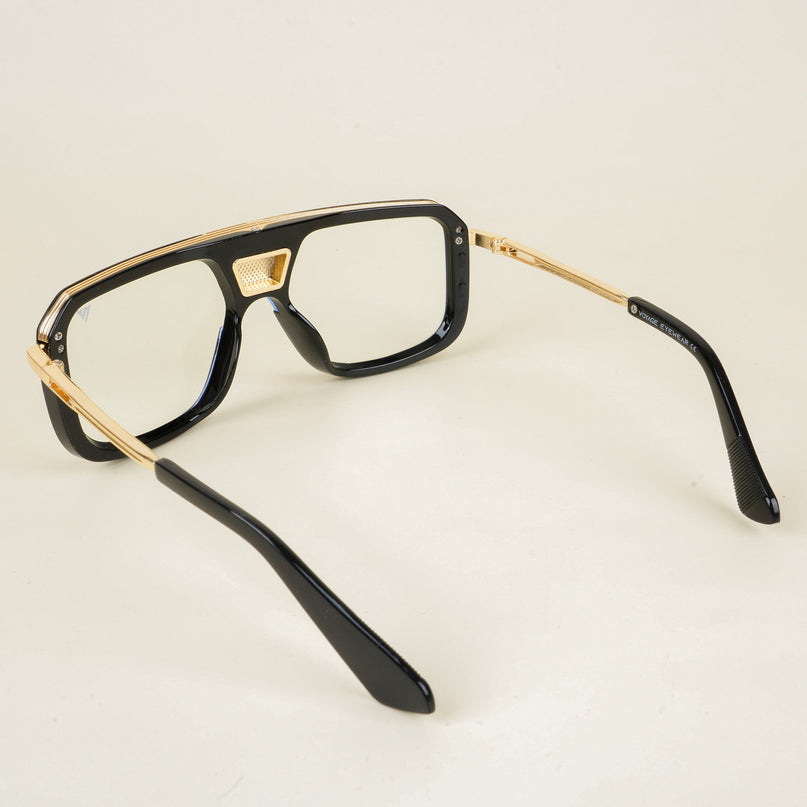 Voyage Goat Black & Golden Wayfarer Eyeglasses for Men & Women - MG5258-C2