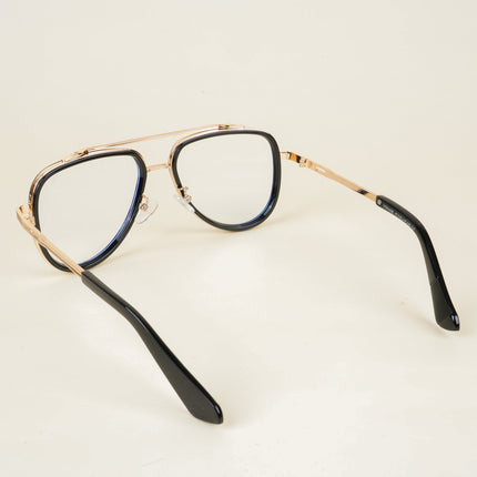 Voyage Black & Golden Wayfarer Eyeglasses for Men & Women - MG5275-C2