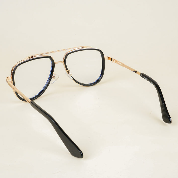 Voyage Black & Golden Wayfarer Eyeglasses for Men & Women - MG5275-C2
