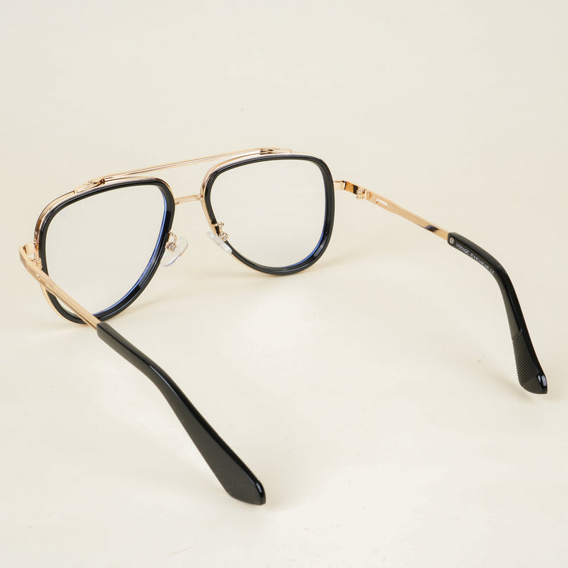 Voyage Black & Golden Wayfarer Eyeglasses for Men & Women - MG5275-C2
