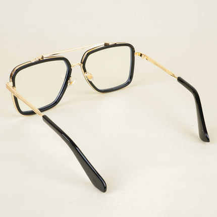 Voyage Black & Golden Wayfarer Eyeglasses for Men & Women - MG5215-C2