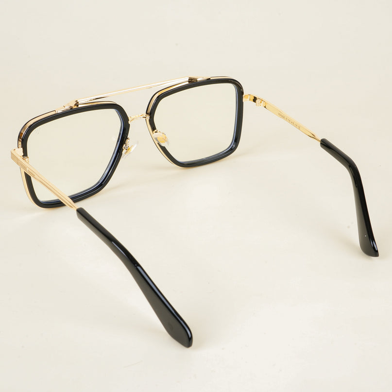 Voyage Black & Golden Wayfarer Eyeglasses for Men & Women - MG5215-C2