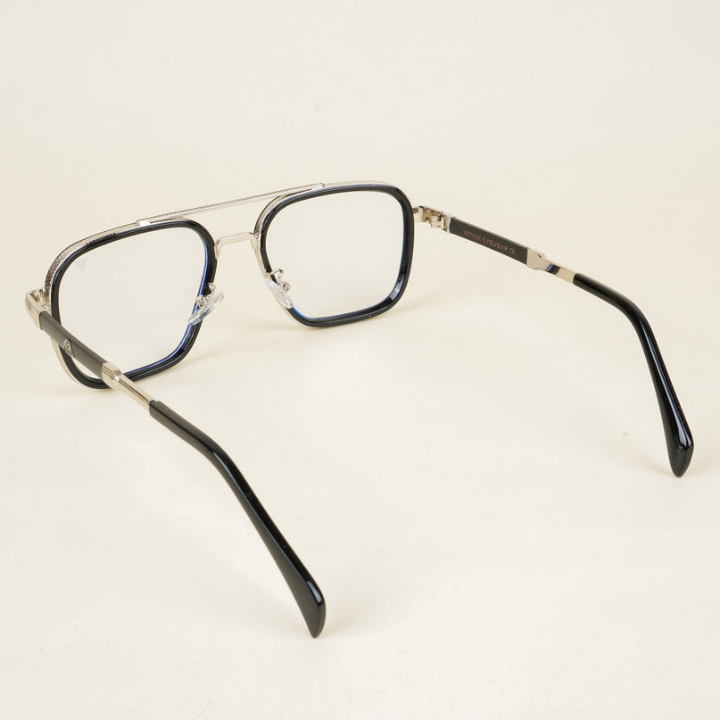 Voyage Black & Silver Wayfarer Eyeglasses for Men & Women - MG5273-C3