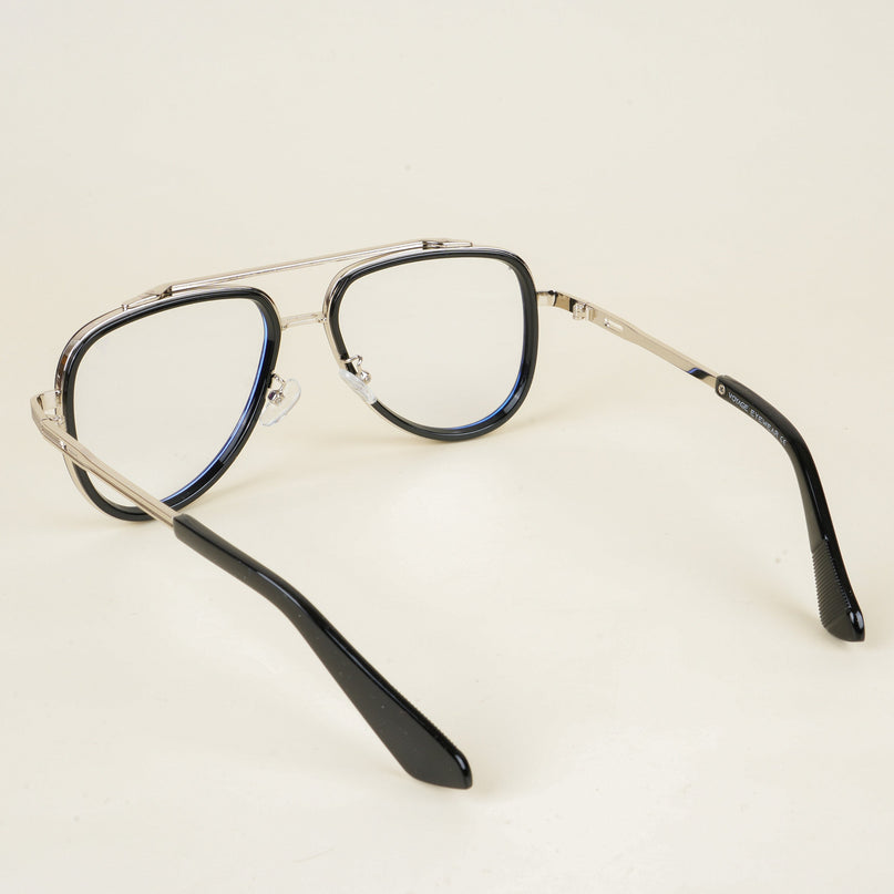 Voyage Black & Silver Wayfarer Eyeglasses for Men & Women - MG5276-C3