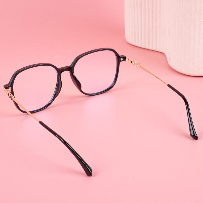 Voyage Glam Shine Black Square Eyeglasses for Men & Women - MG4834-C1