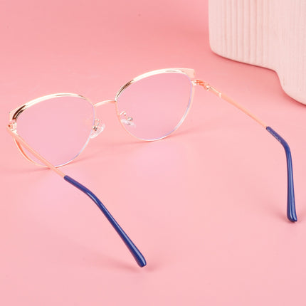 Voyage Glam Purple, Blue & Golden Cateye Eyeglasses for Women - MG4431-C4
