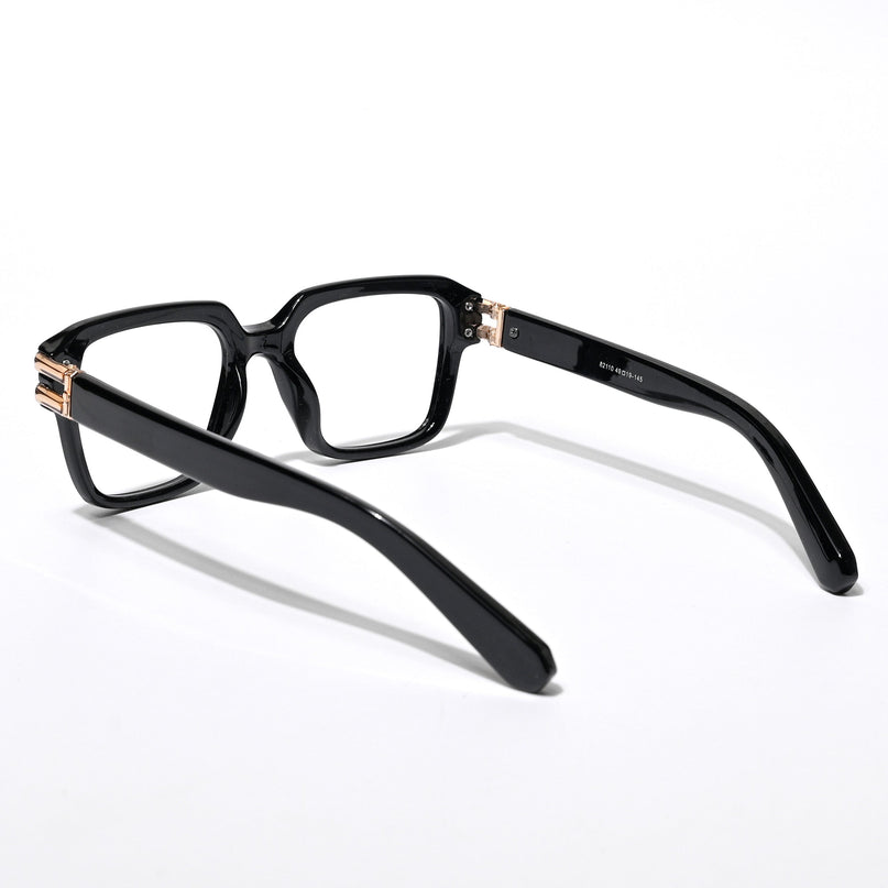 Eyejack Wolf Shine Black Square Eyeglasses for Men & Women (82110CL586-C1)