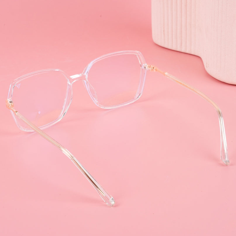 Voyage Glam Transparent Square Eyeglasses for Men & Women - MG4685-C5