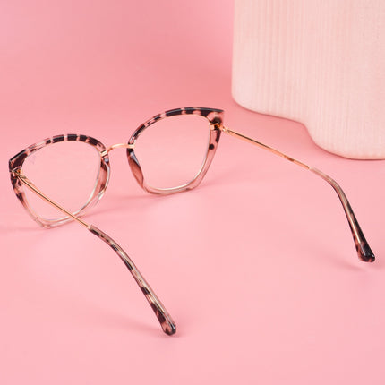 Voyage Glam Demi Brown & Golden Cateye Eyeglasses for Women - MG5227-C5