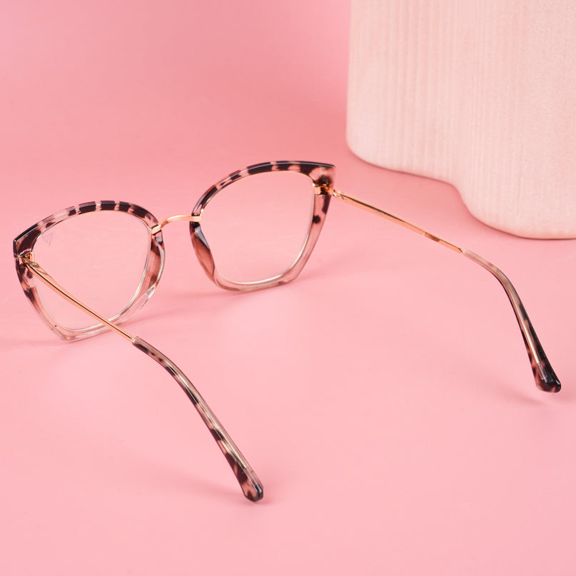 Voyage Glam Demi Brown & Golden Cateye Eyeglasses for Women - MG5227-C5