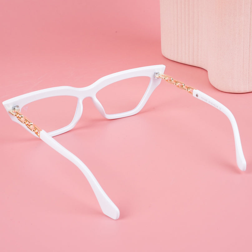 Voyage Glam White Cateye Eyeglasses - MG3944
