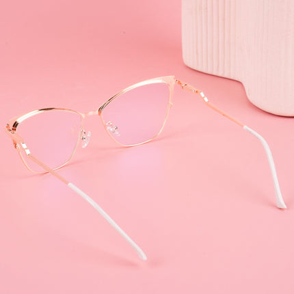 Voyage Glam Pink & Golden Cateye Eyeglasses for Women - MG4404-C4