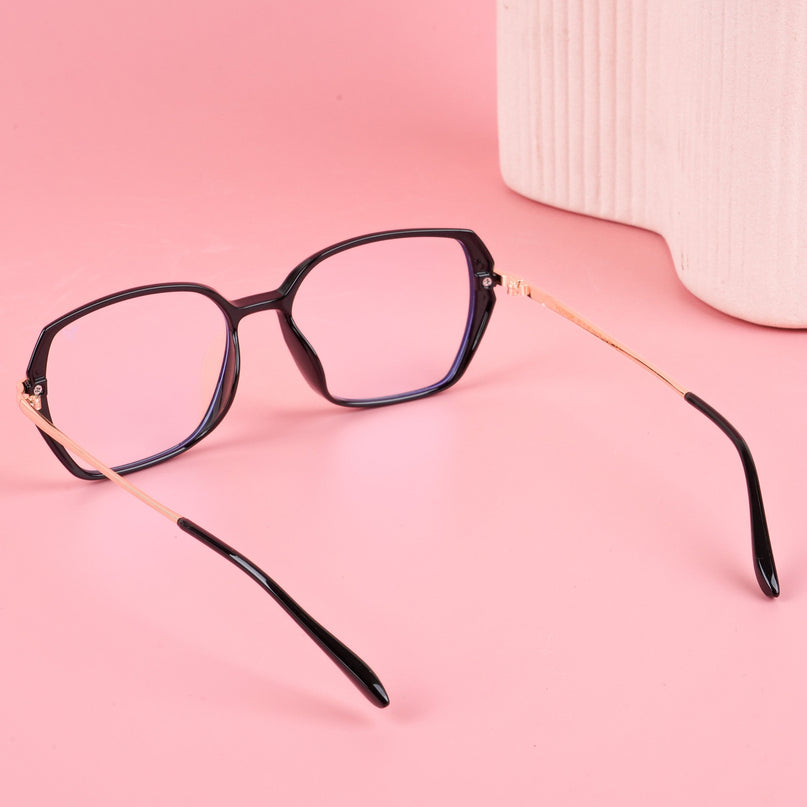 Voyage Glam Shine Black Square Eyeglasses for Men & Women - MG4861-C1